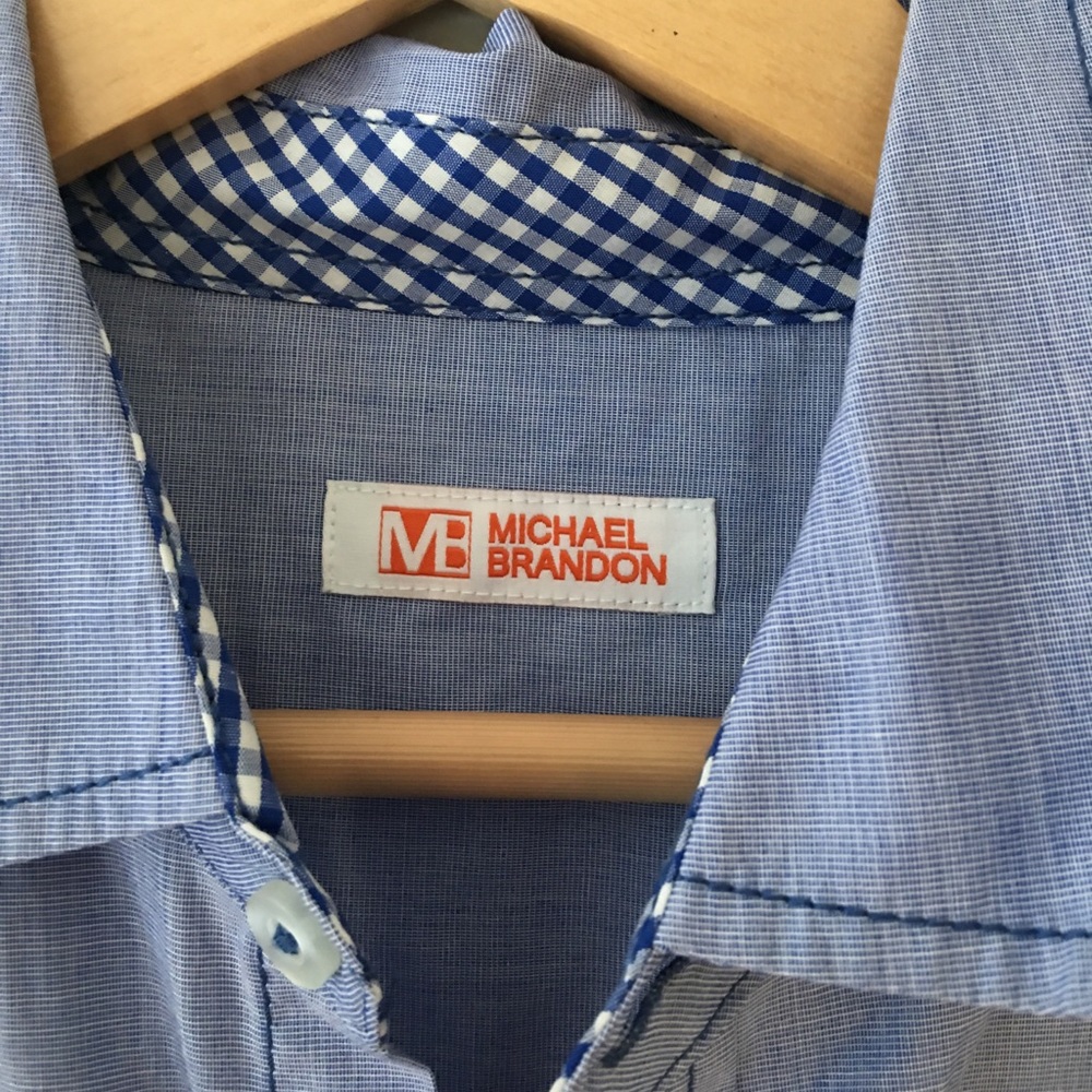 Michael Brandon Blue Button Down Shirt - Picture 3 of 4